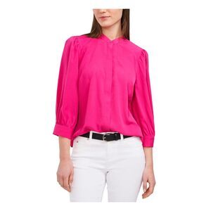 RILEY&RAE Womens Pink Pleated Darted Cuffed Sleeve Blouse XS
